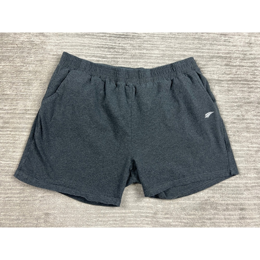 EZRUN Athletic Shorts Mens XXL Gray Cotton Blend Jersey Elastic Waist Pockets